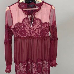 Romeo + Juliet Couture Sexy Black‎ Lace Blouse NWT